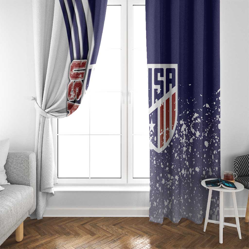 USA Soccer Window Curtain The Stars and Stripes Football - Road To Champion - Wonder Print Shop