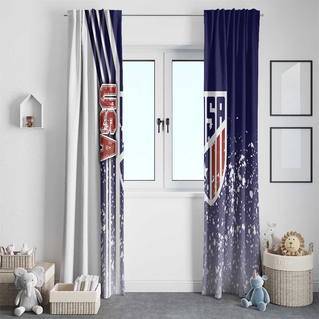 USA Soccer Window Curtain The Stars and Stripes Football - Road To Champion - Wonder Print Shop