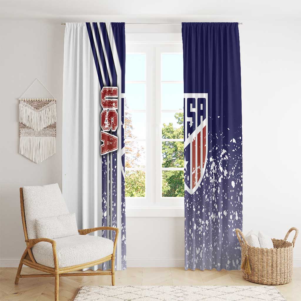 USA Soccer Window Curtain The Stars and Stripes Football - Road To Champion - Wonder Print Shop
