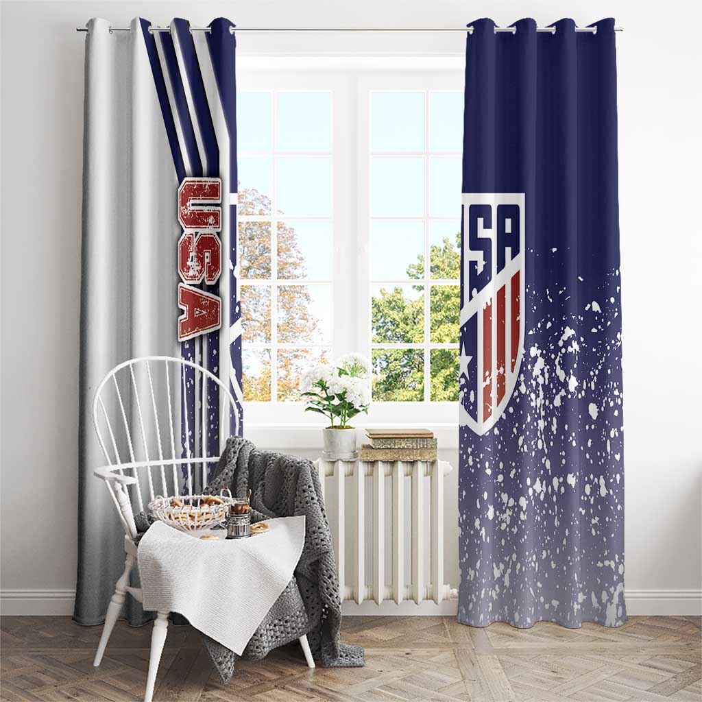 USA Soccer Window Curtain The Stars and Stripes Football - Road To Champion - Wonder Print Shop