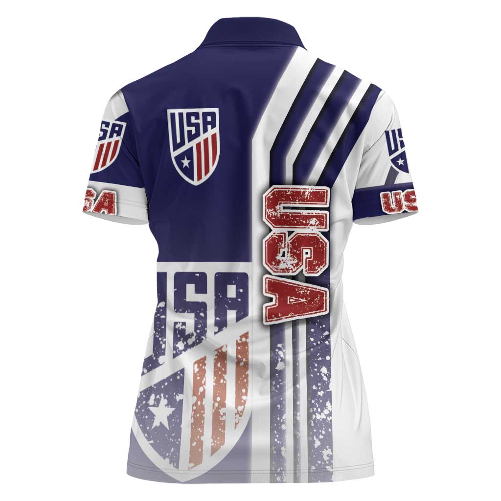 USA Soccer Women Polo Shirt The Stars and Stripes Football - Road To Champion - Wonder Print Shop