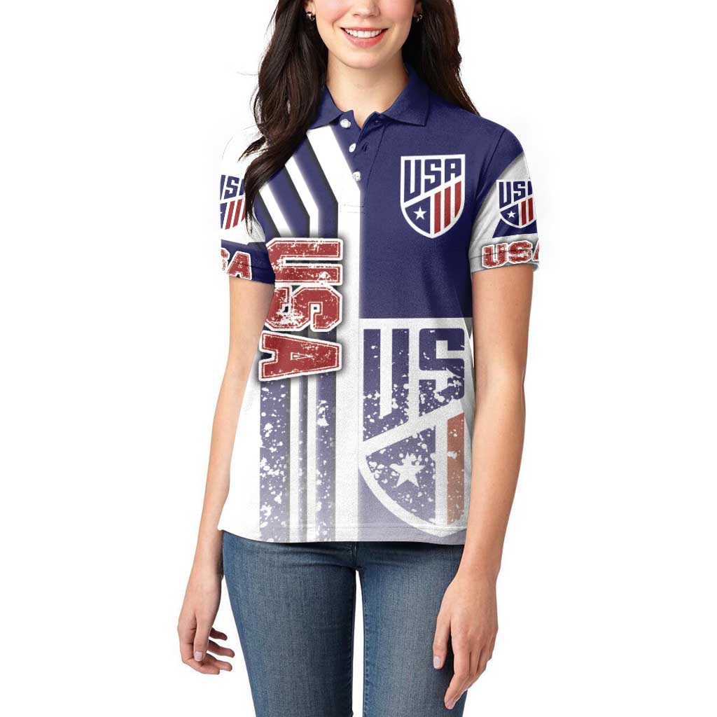 USA Soccer Women Polo Shirt The Stars and Stripes Football - Road To Champion - Wonder Print Shop