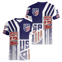 USA Soccer Women V-Neck T-Shirt The Stars and Stripes Football - Road To Champion - Wonder Print Shop