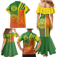 Cameroon Football Family Matching Mermaid Dress and Hawaiian Shirt Indomitable Lions Soccer - Road To Champion