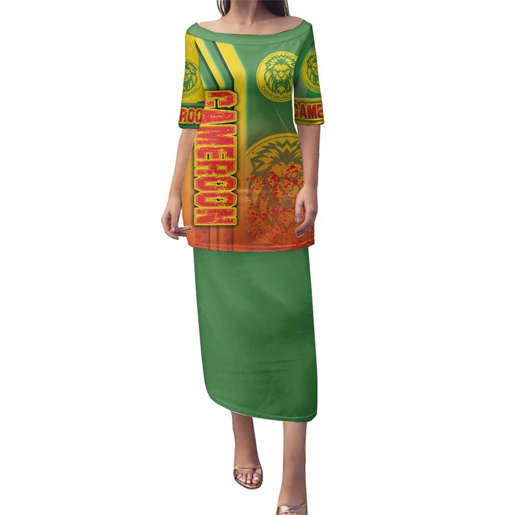 Cameroon Football Family Matching Puletasi and Hawaiian Shirt Indomitable Lions Soccer - Road To Champion