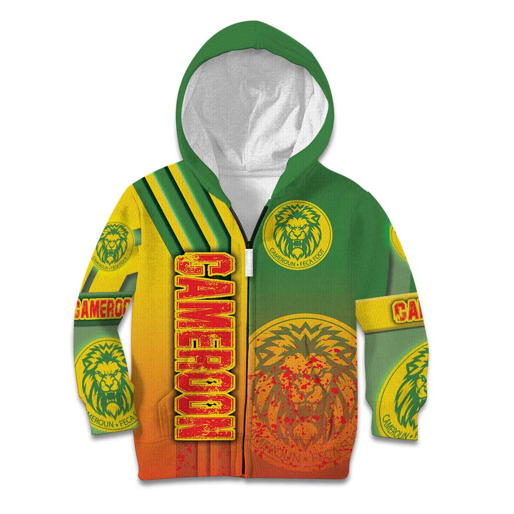 Cameroon Football Kid Hoodie Indomitable Lions Soccer - Road To Champion - Wonder Print Shop