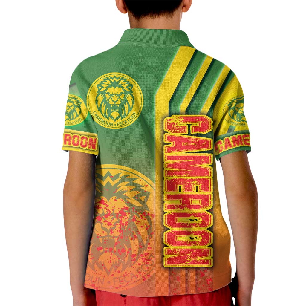 Cameroon Football Kid Polo Shirt Indomitable Lions Soccer - Road To Champion - Wonder Print Shop
