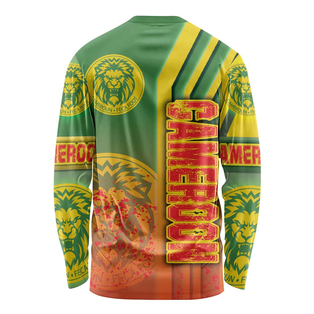 Cameroon Football Long Sleeve Shirt Indomitable Lions Soccer - Road To Champion - Wonder Print Shop