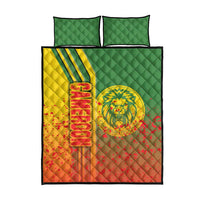 Cameroon Football Quilt Bed Set Indomitable Lions Soccer - Road To Champion - Wonder Print Shop