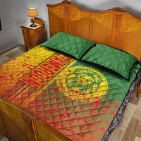 Cameroon Football Quilt Bed Set Indomitable Lions Soccer - Road To Champion - Wonder Print Shop