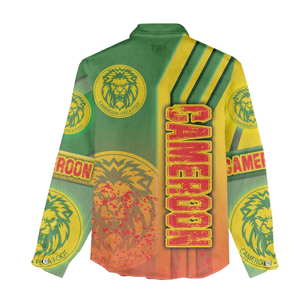 Cameroon Football Women Casual Shirt Indomitable Lions Soccer - Road To Champion - Wonder Print Shop