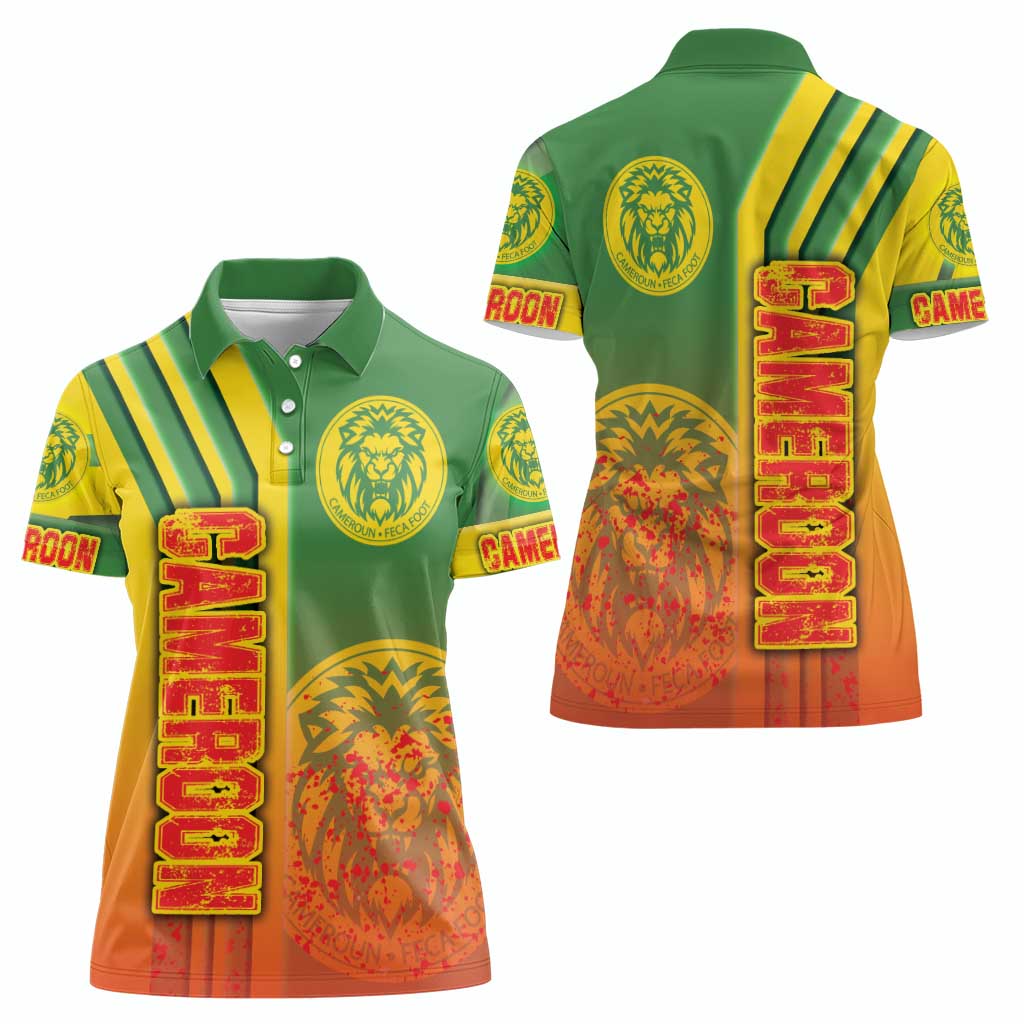 Cameroon Football Women Polo Shirt Indomitable Lions Soccer - Road To Champion - Wonder Print Shop