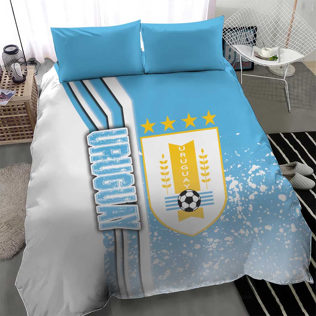 Uruguay Football Bedding Set Sky Blue Soccer - Road To Champion