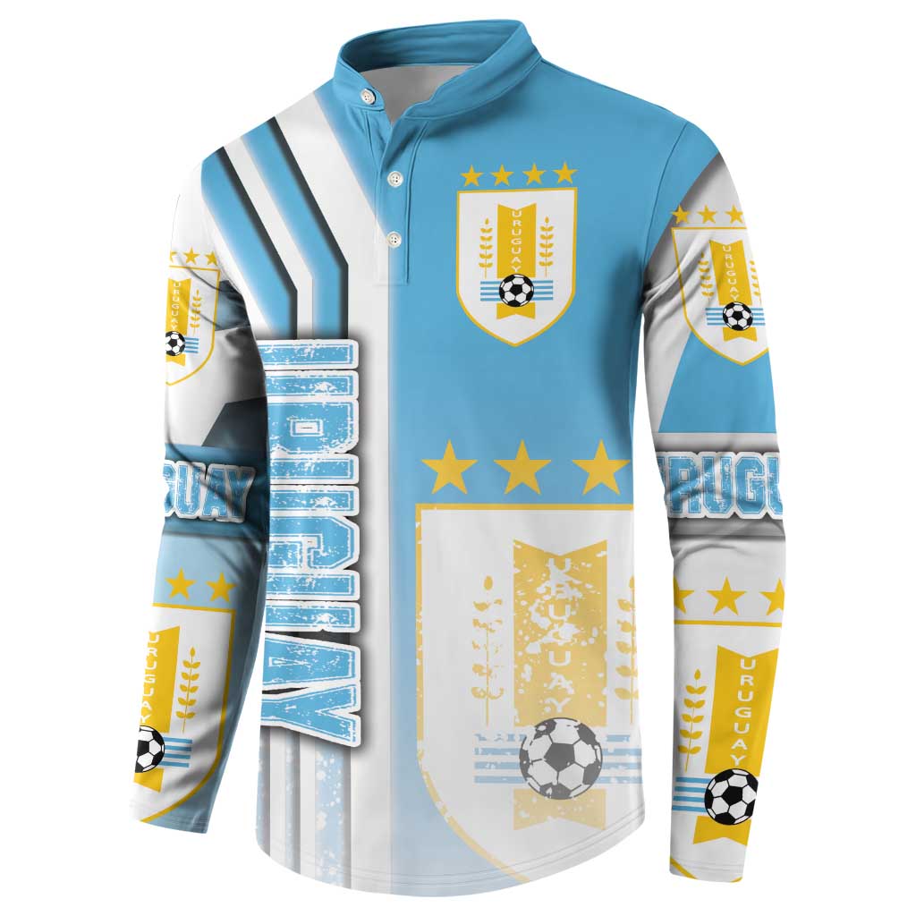 Uruguay Football Button Sweatshirt Sky Blue Soccer - Road To Champion