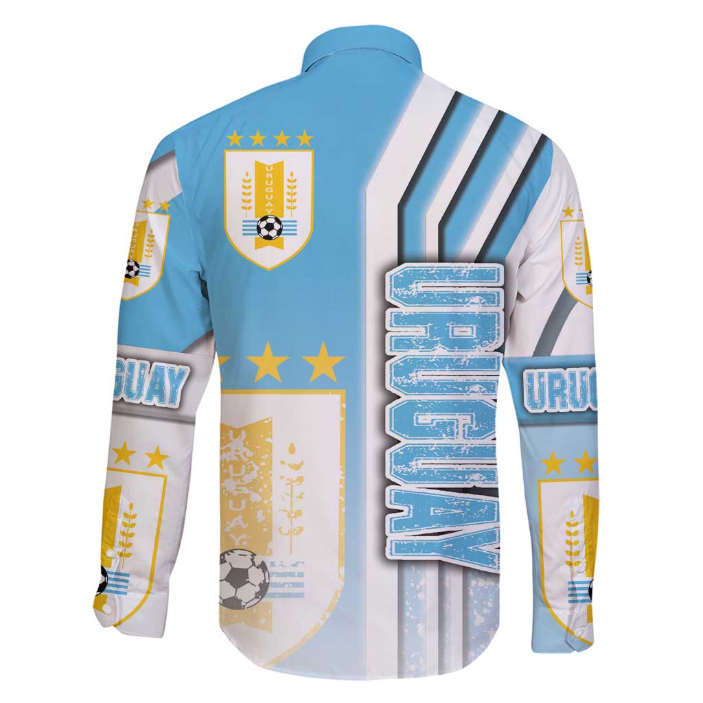 Uruguay Football Family Matching Off Shoulder Maxi Dress and Hawaiian Shirt Sky Blue Soccer - Road To Champion