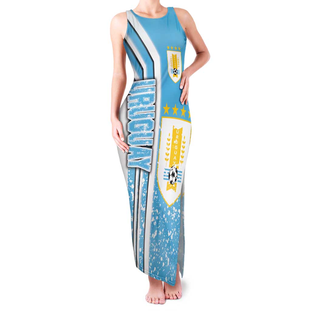 Uruguay Football Family Matching Tank Maxi Dress and Hawaiian Shirt Sky Blue Soccer - Road To Champion