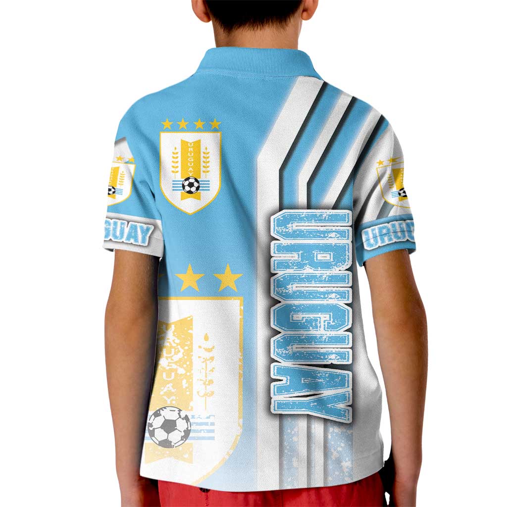 Uruguay Football Kid Polo Shirt Sky Blue Soccer - Road To Champion - Wonder Print Shop