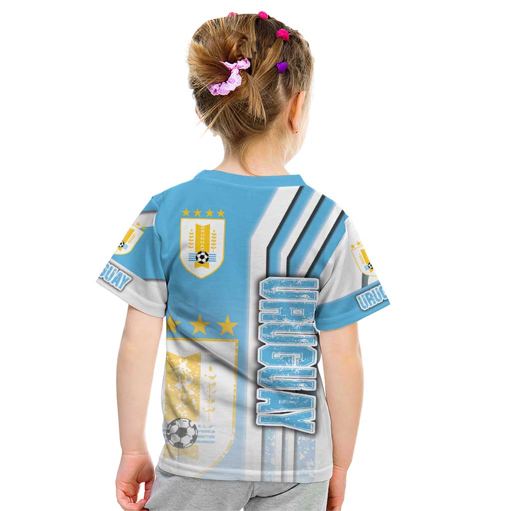 Uruguay Football Kid T Shirt Sky Blue Soccer - Road To Champion - Wonder Print Shop