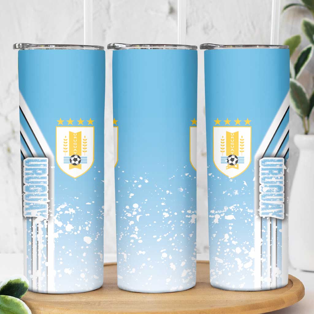 Uruguay Football Skinny Tumbler Sky Blue Soccer - Road To Champion