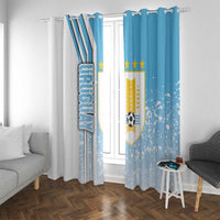 Uruguay Football Window Curtain Sky Blue Soccer - Road To Champion - Wonder Print Shop