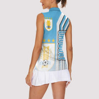Uruguay Football Women Sleeveless Polo Shirt Sky Blue Soccer - Road To Champion - Wonder Print Shop