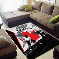 Canada Hockey Area Rug Maple Leaf Sport Style