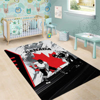 Canada Hockey Area Rug Maple Leaf Sport Style