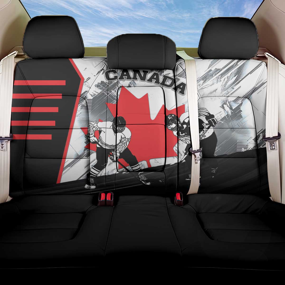 Canada Hockey Back Car Seat Cover Maple Leaf Sport Style
