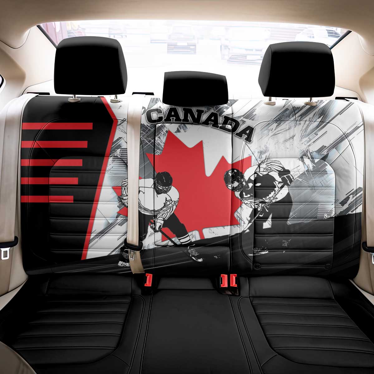 Canada Hockey Back Car Seat Cover Maple Leaf Sport Style
