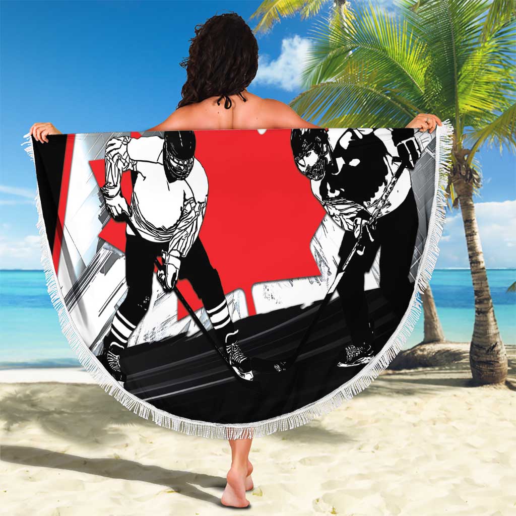Canada Hockey Beach Blanket Maple Leaf Sport Style