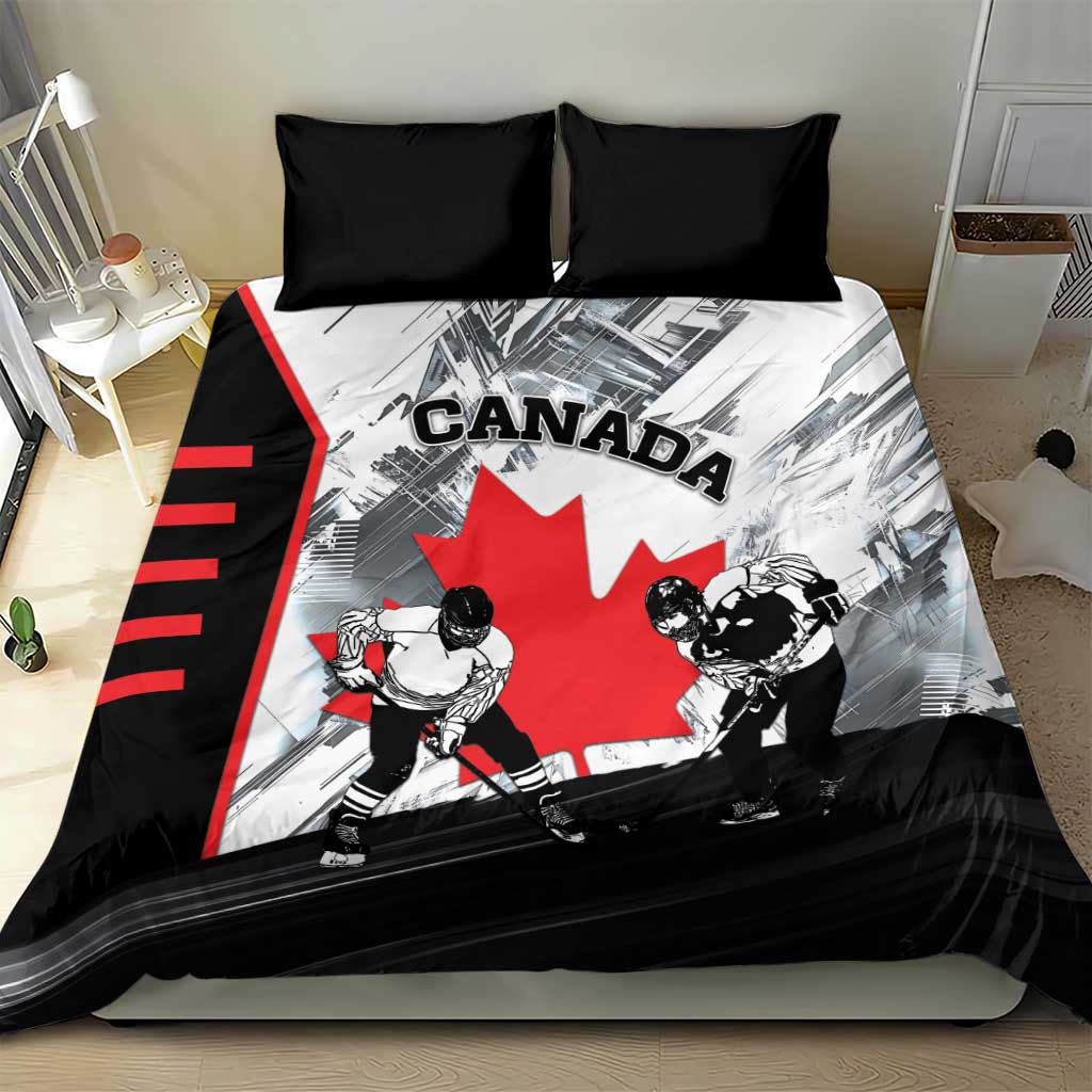 Canada Hockey Bedding Set Maple Leaf Sport Style