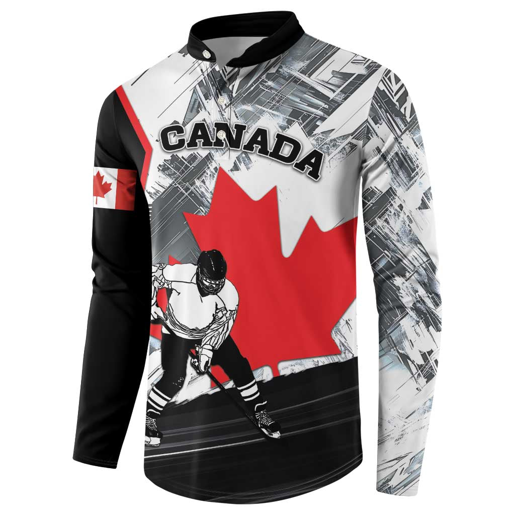 Canada Hockey Button Sweatshirt Maple Leaf Sport Style