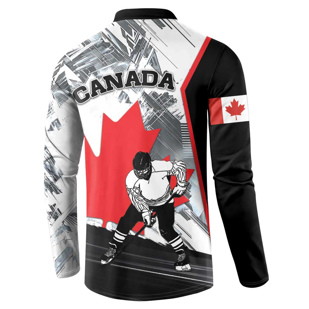 Canada Hockey Button Sweatshirt Maple Leaf Sport Style
