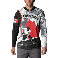 Canada Hockey Button Sweatshirt Maple Leaf Sport Style