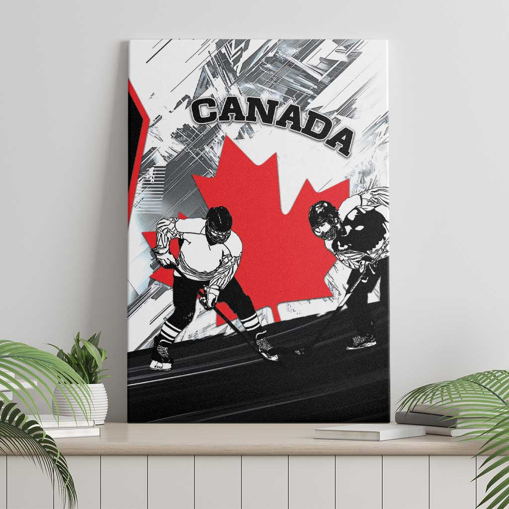 Canada Hockey Canvas Wall Art Maple Leaf Sport Style