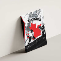 Canada Hockey Canvas Wall Art Maple Leaf Sport Style
