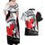 Canada Hockey Couples Matching Off Shoulder Maxi Dress and Hawaiian Shirt Maple Leaf Sport Style
