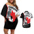 Canada Hockey Couples Matching Off Shoulder Short Dress and Hawaiian Shirt Maple Leaf Sport Style