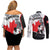 Canada Hockey Couples Matching Off Shoulder Short Dress and Long Sleeve Button Shirt Maple Leaf Sport Style