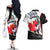 Canada Hockey Couples Matching Off The Shoulder Long Sleeve Dress and Hawaiian Shirt Maple Leaf Sport Style