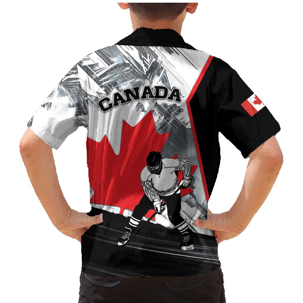 Canada Hockey Family Matching Mermaid Dress and Hawaiian Shirt Maple Leaf Sport Style