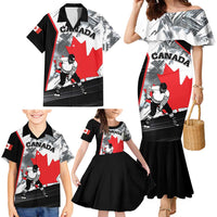 Canada Hockey Family Matching Mermaid Dress and Hawaiian Shirt Maple Leaf Sport Style