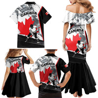 Canada Hockey Family Matching Mermaid Dress and Hawaiian Shirt Maple Leaf Sport Style