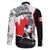 Canada Hockey Family Matching Off The Shoulder Long Sleeve Dress and Hawaiian Shirt Maple Leaf Sport Style