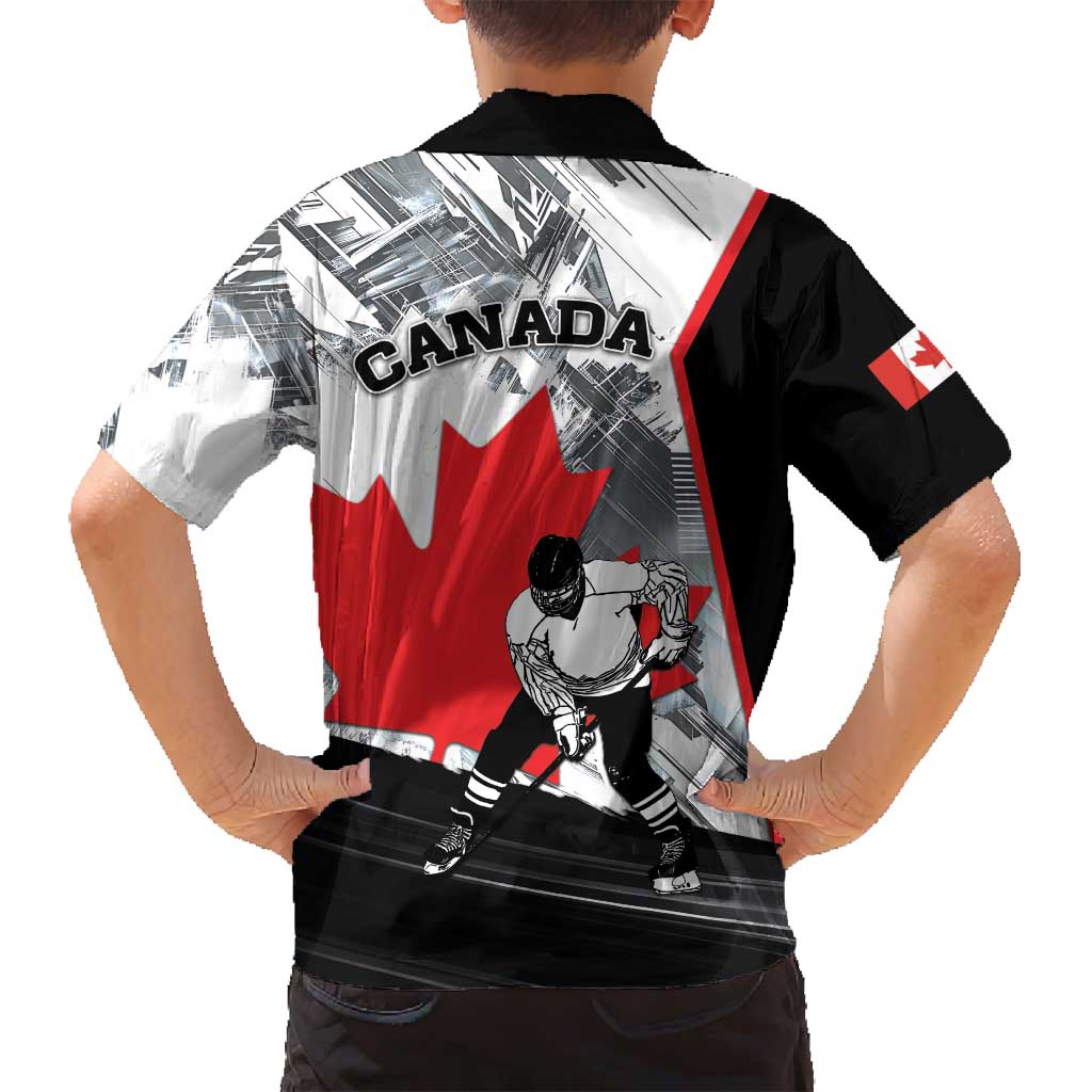 Canada Hockey Family Matching Off Shoulder Maxi Dress and Hawaiian Shirt Maple Leaf Sport Style