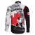 Canada Hockey Family Matching Off Shoulder Maxi Dress and Hawaiian Shirt Maple Leaf Sport Style