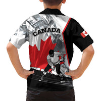 Canada Hockey Family Matching Tank Maxi Dress and Hawaiian Shirt Maple Leaf Sport Style