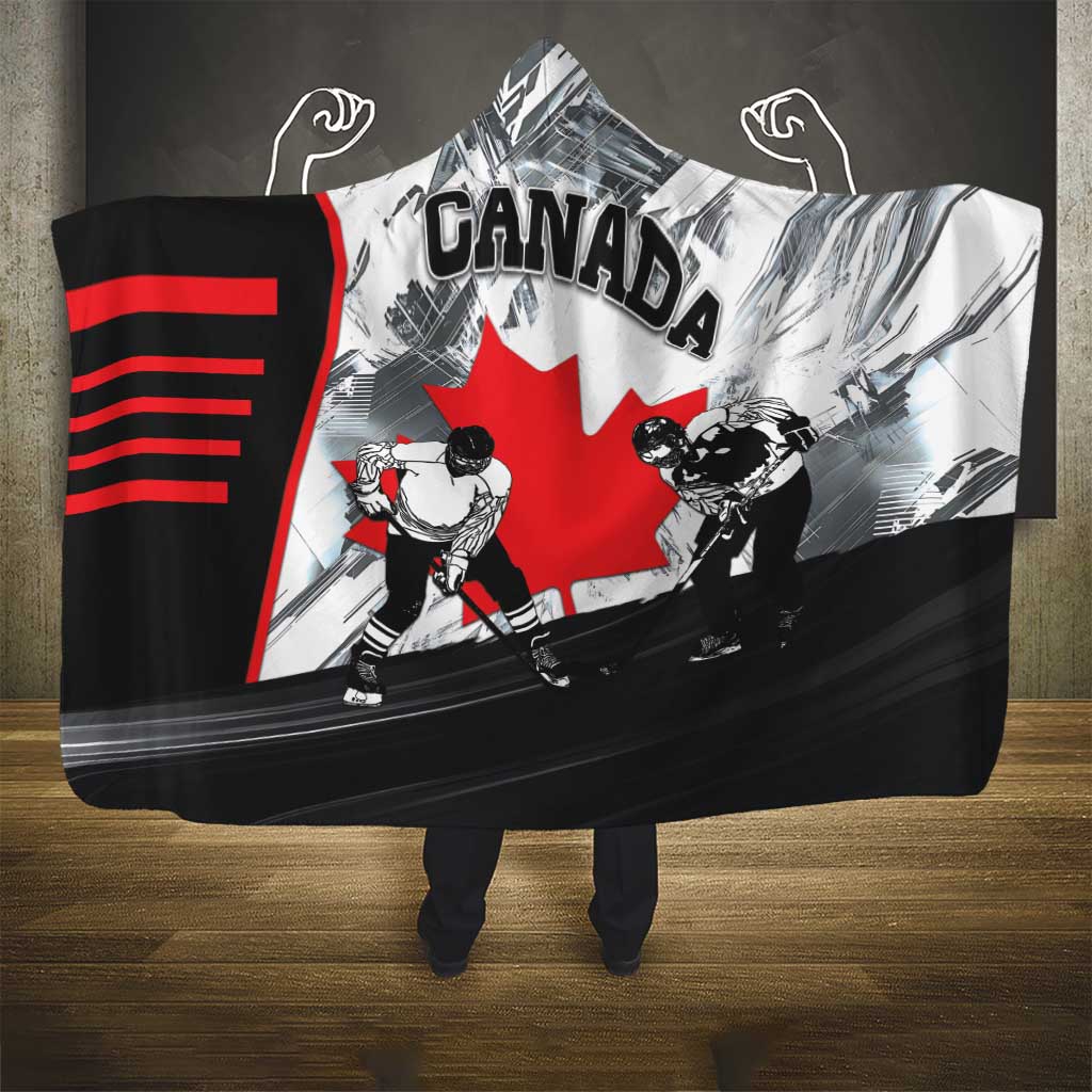 Canada Hockey Hooded Blanket Maple Leaf Sport Style