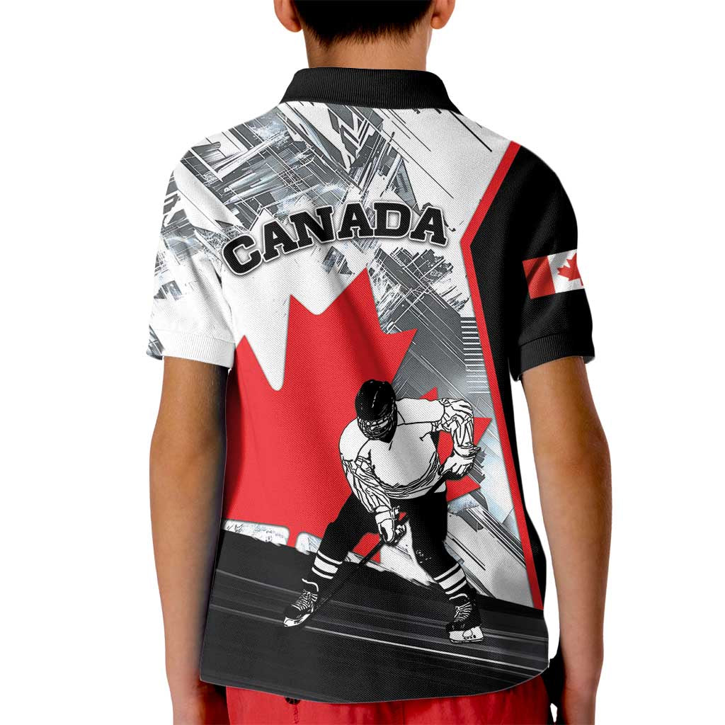 Canada Hockey Kid Polo Shirt Maple Leaf Sport Style