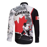 Canada Hockey Long Sleeve Button Shirt Maple Leaf Sport Style